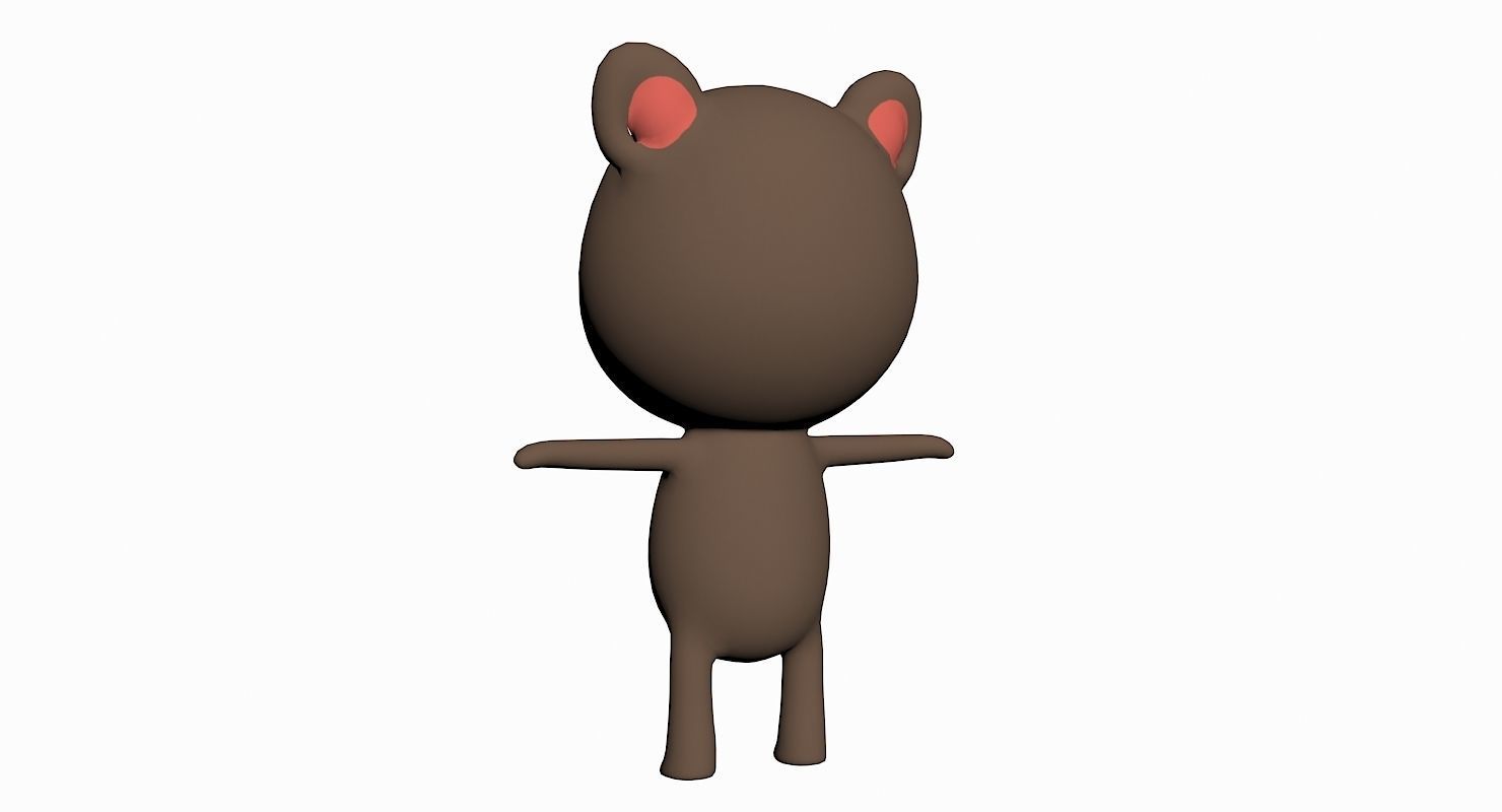 Cartoon Cat Character Low-poly 3D model_3