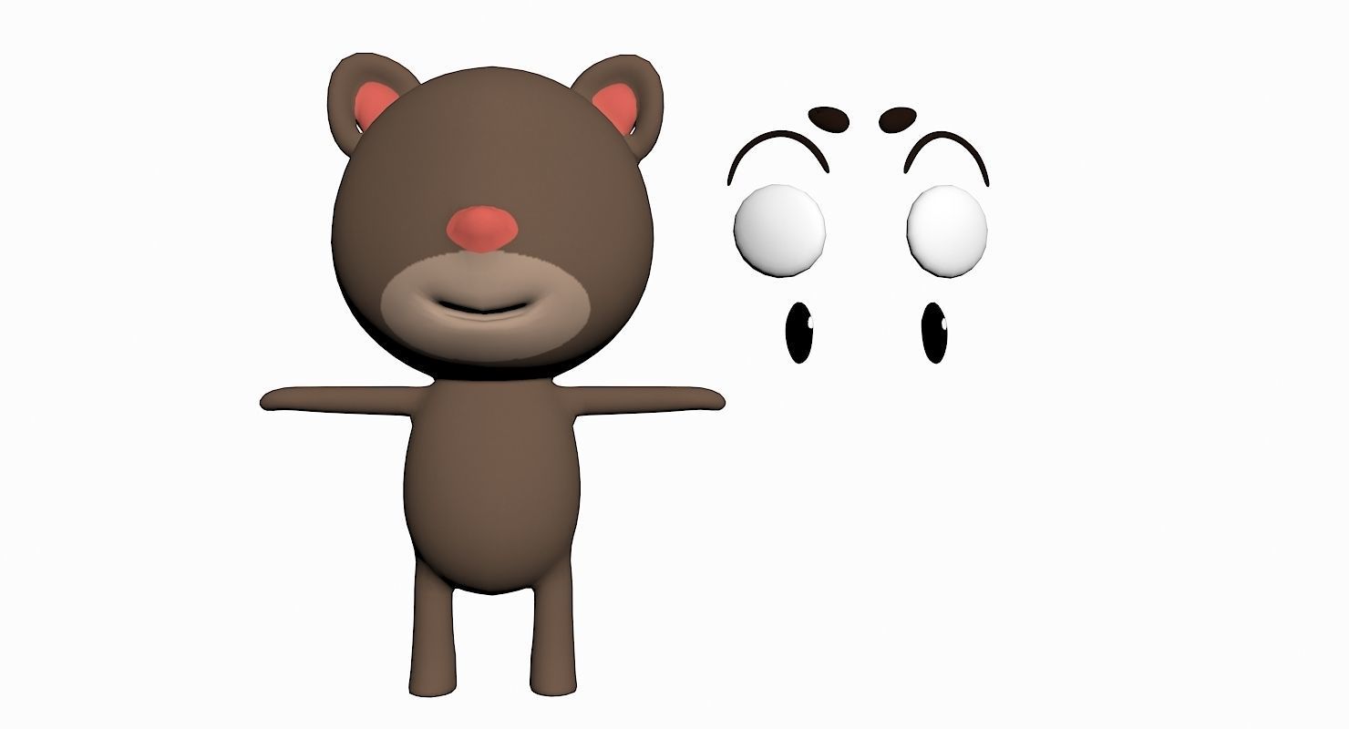 Cartoon Cat Character Low-poly 3D model_6