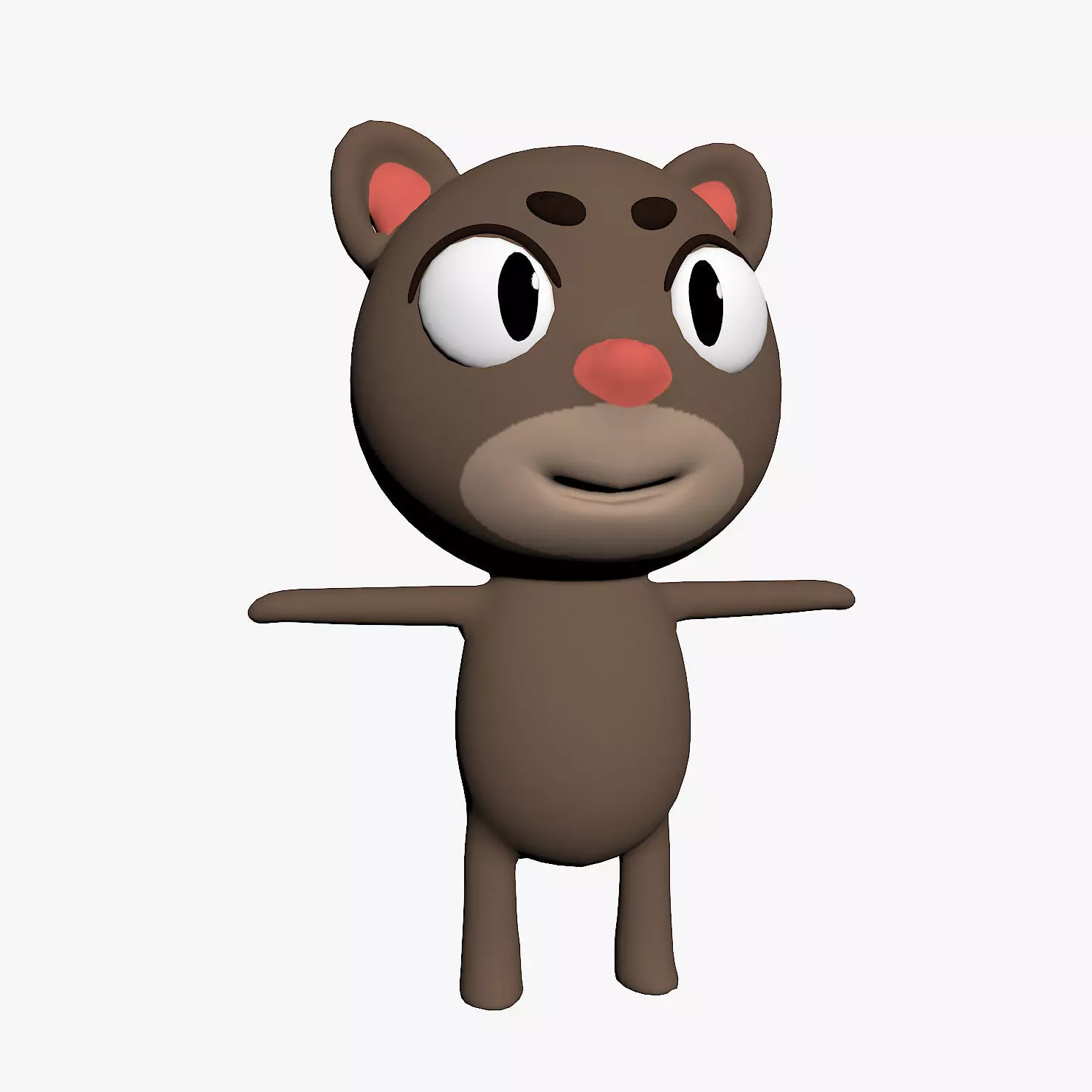 Cartoon Cat Character Low-poly 3D model_0