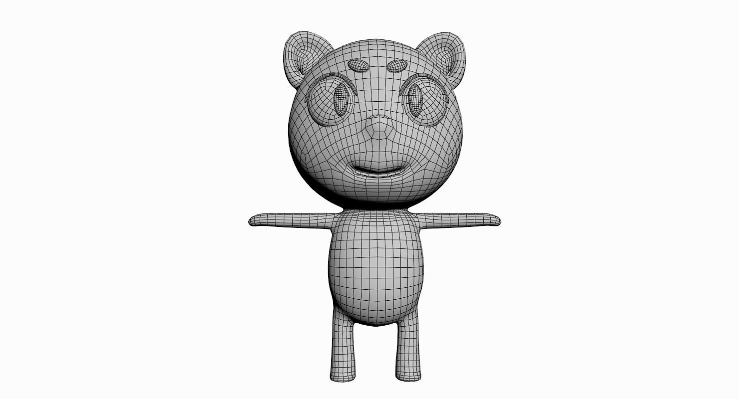 Cartoon Cat Character Low-poly 3D model_7