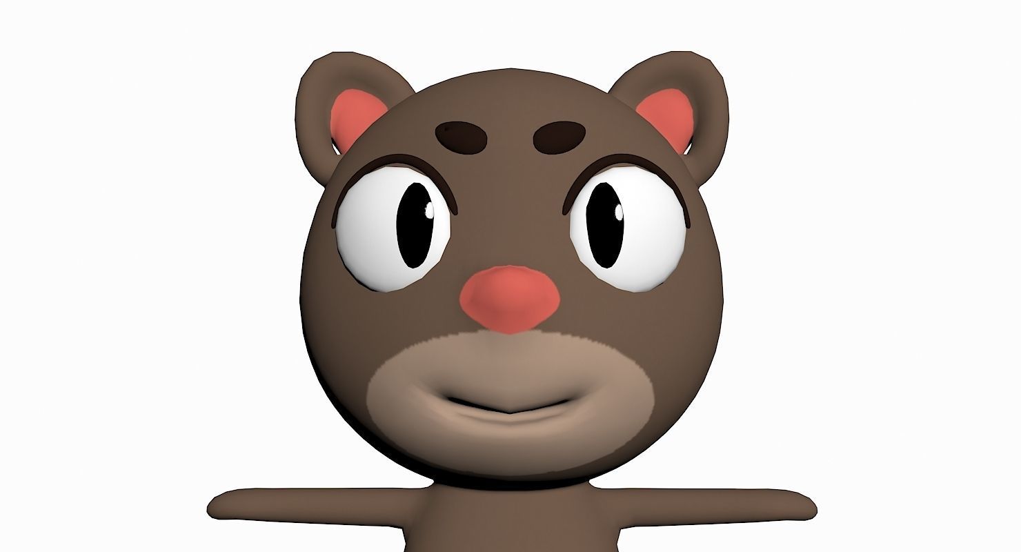 Cartoon Cat Character Low-poly 3D model_5
