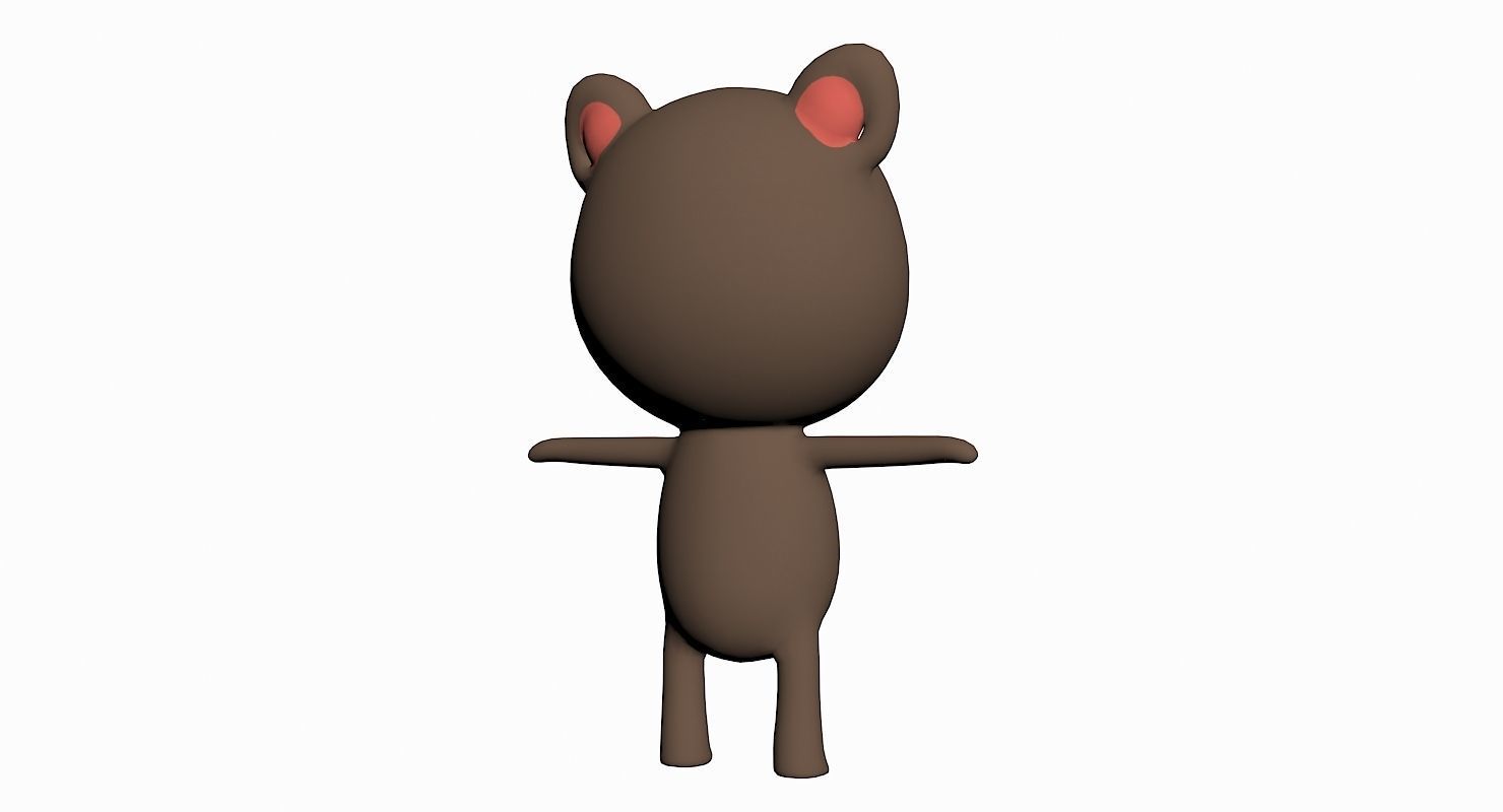 Cartoon Cat Character Low-poly 3D model_4