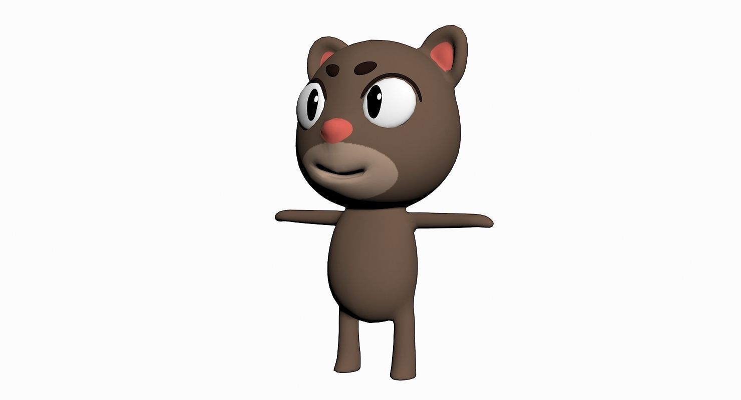 Cartoon Cat Character Low-poly 3D model_2
