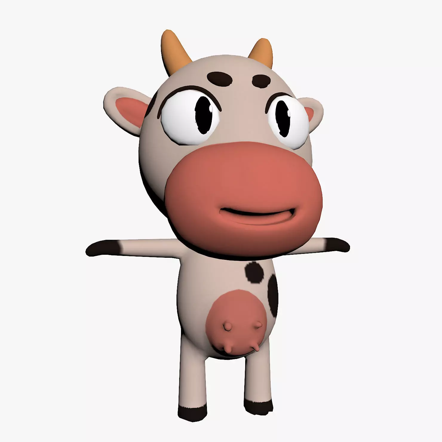 Cartoon Cow Character Low-poly 3D model