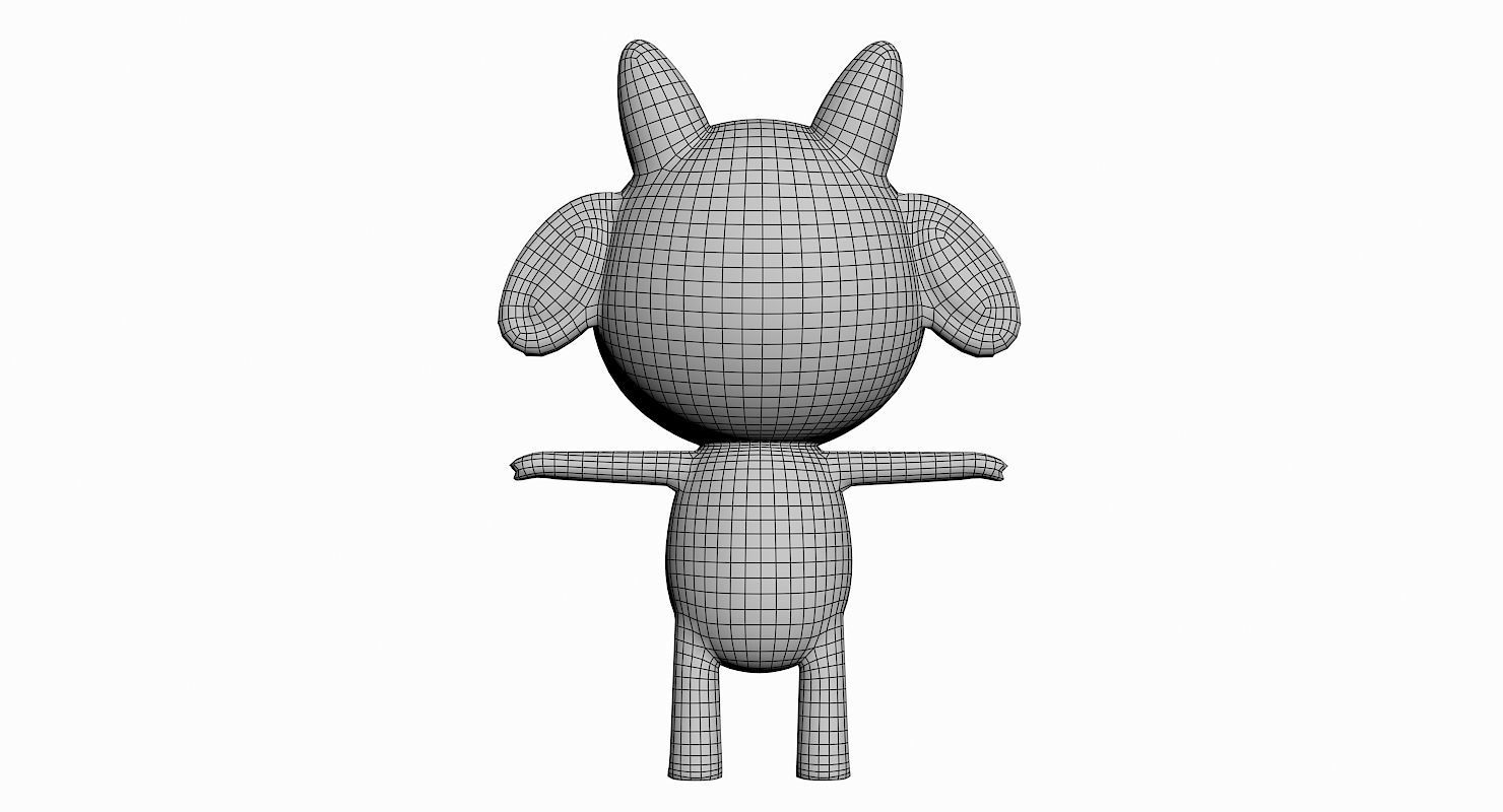 Cartoon Goat Character Low-poly 3D model_8