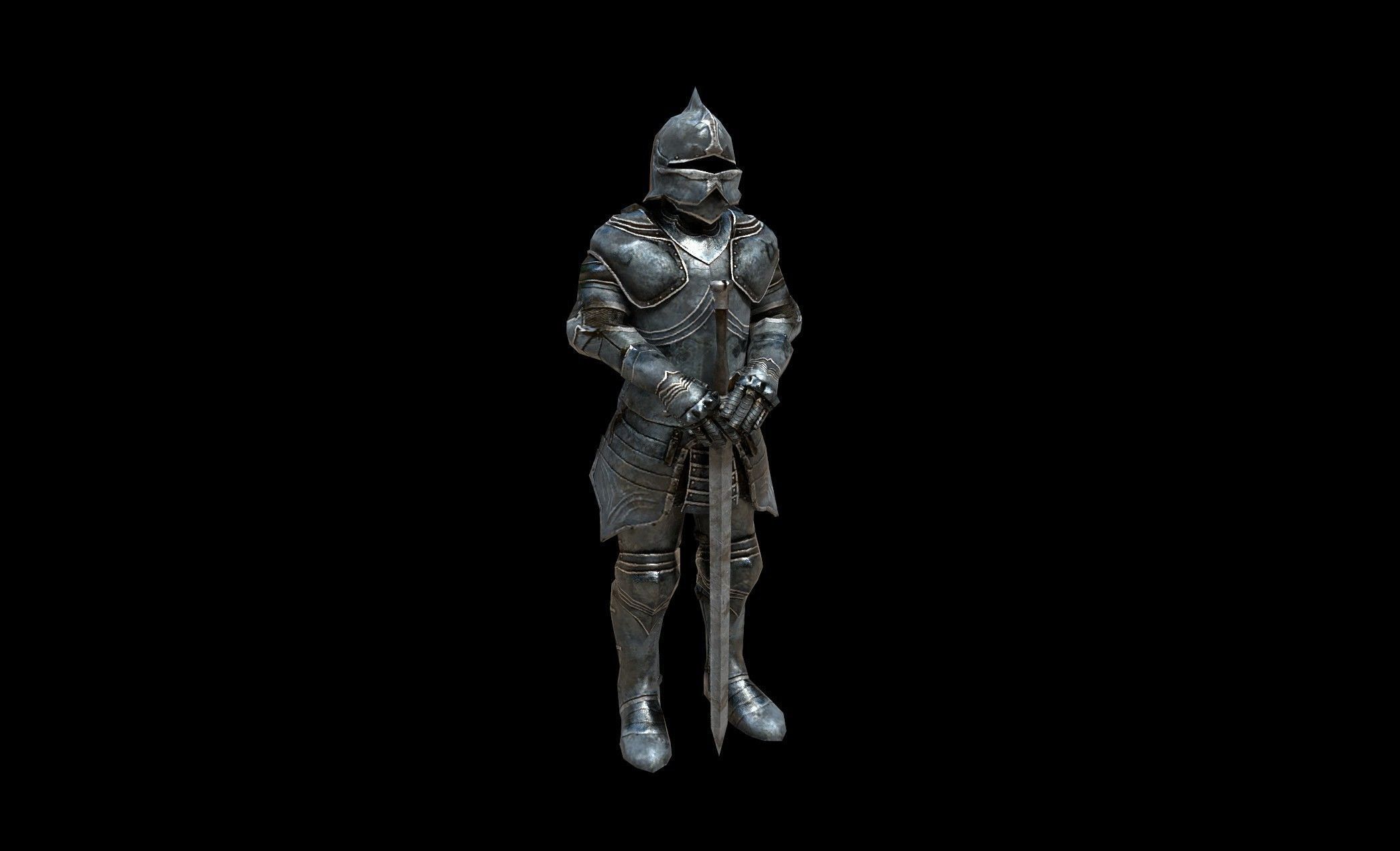 Armored Knight - PBR - Textured Low-poly 3D model_2