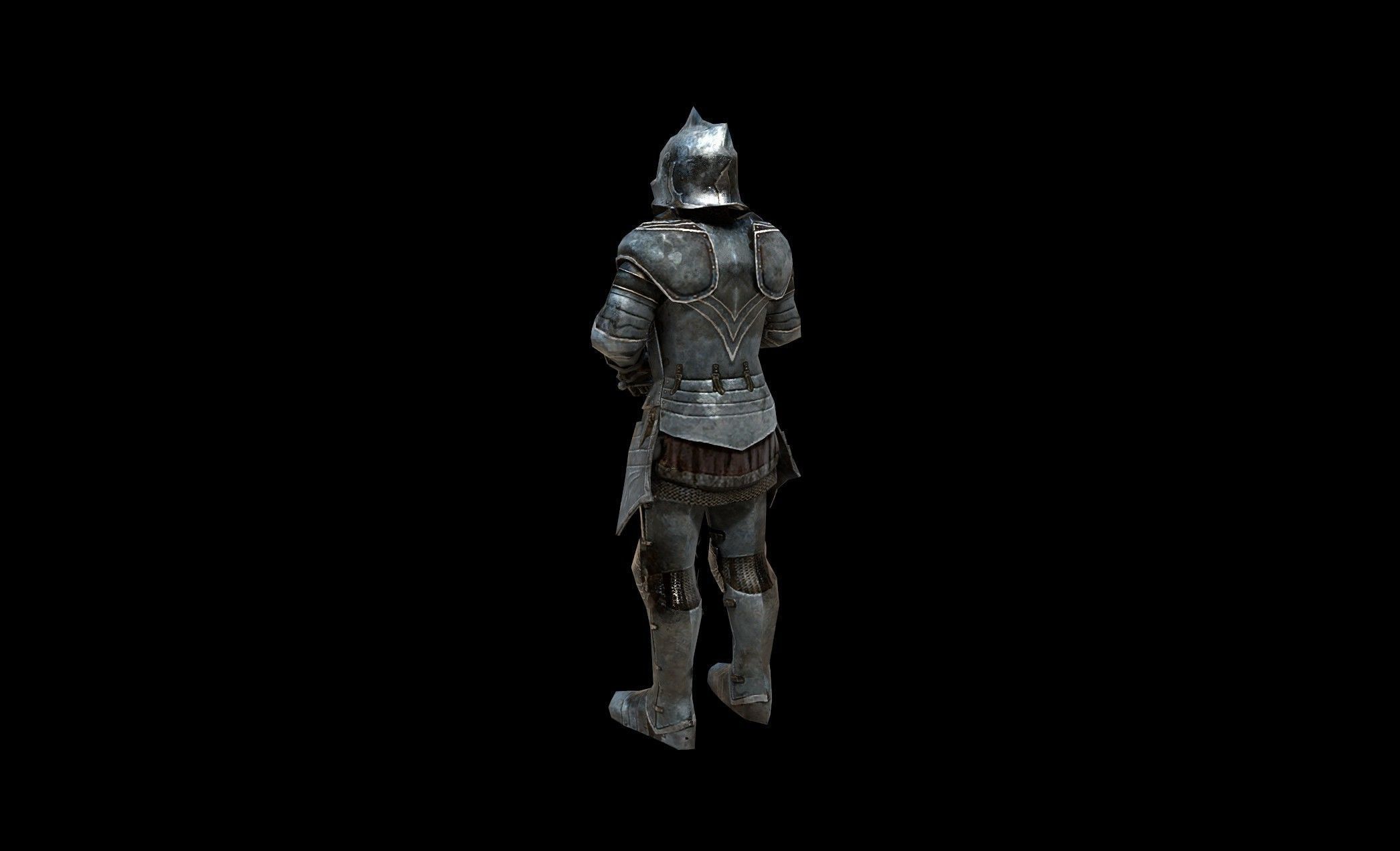 Armored Knight - PBR - Textured Low-poly 3D model_5
