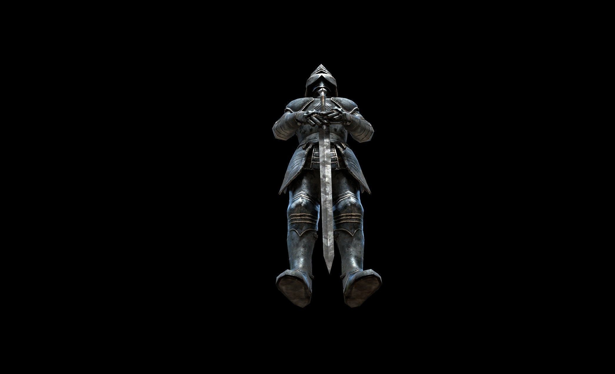 Armored Knight - PBR - Textured Low-poly 3D model_7