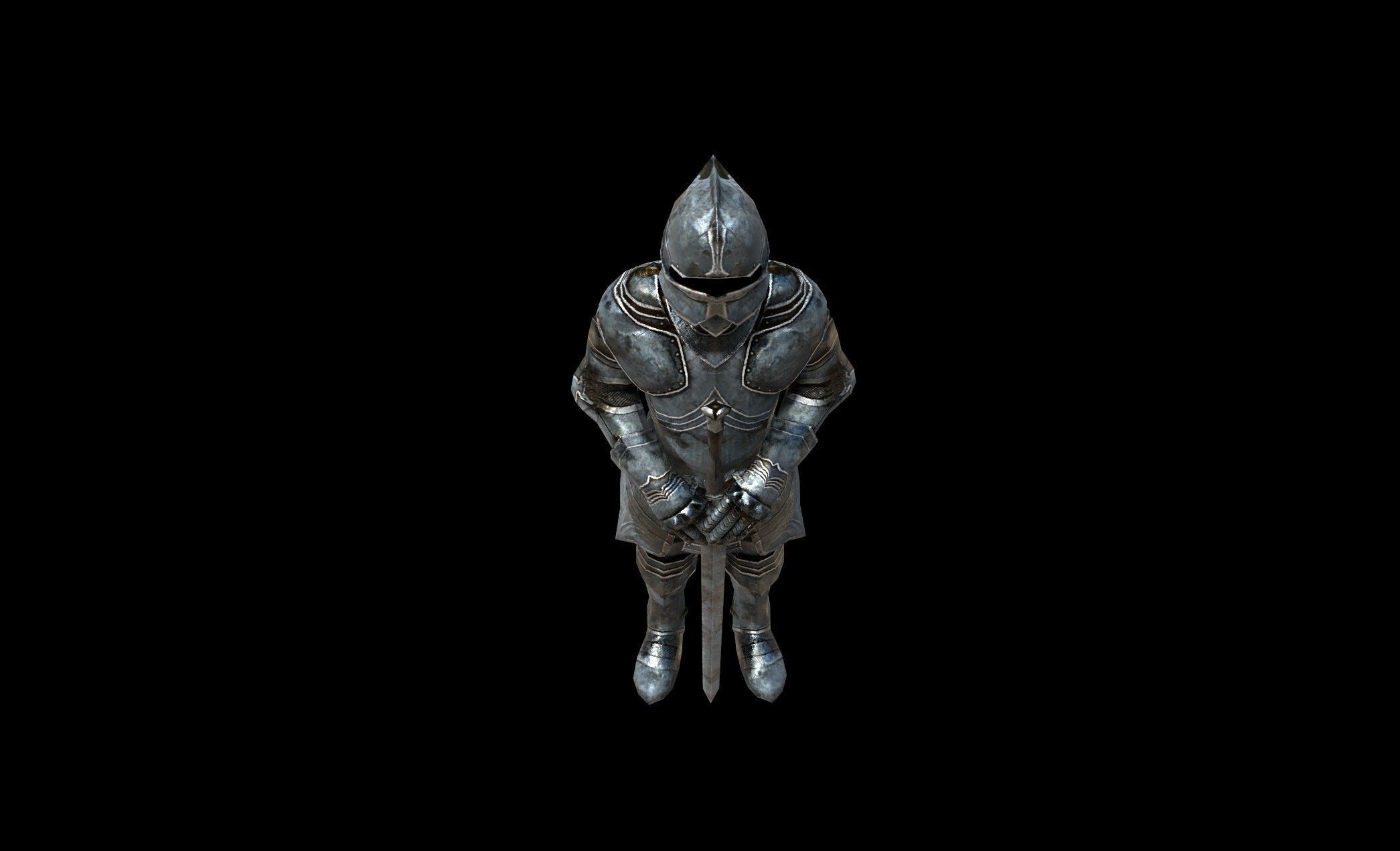 Armored Knight - PBR - Textured Low-poly 3D model_8
