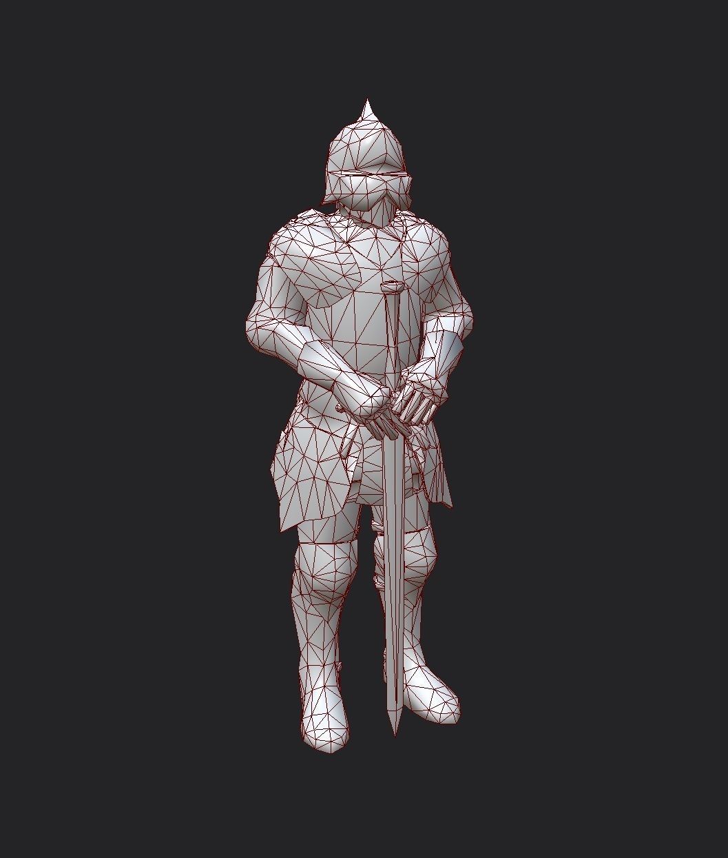 Armored Knight - PBR - Textured Low-poly 3D model_9