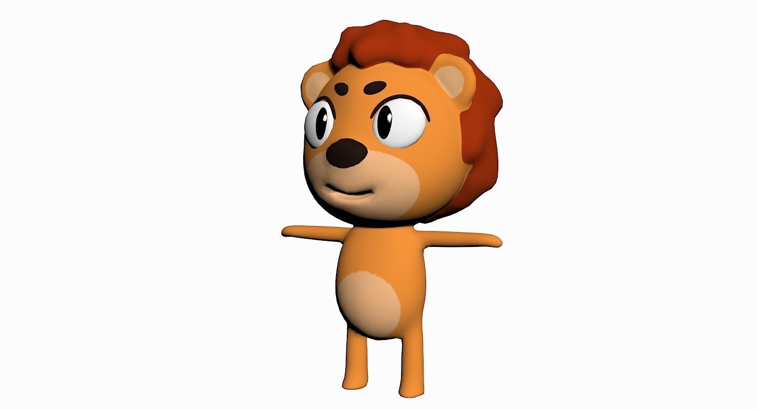Cartoon Lion Character Low-poly 3D model_2