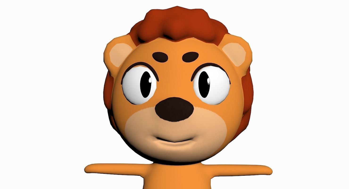 Cartoon Lion Character Low-poly 3D model_5