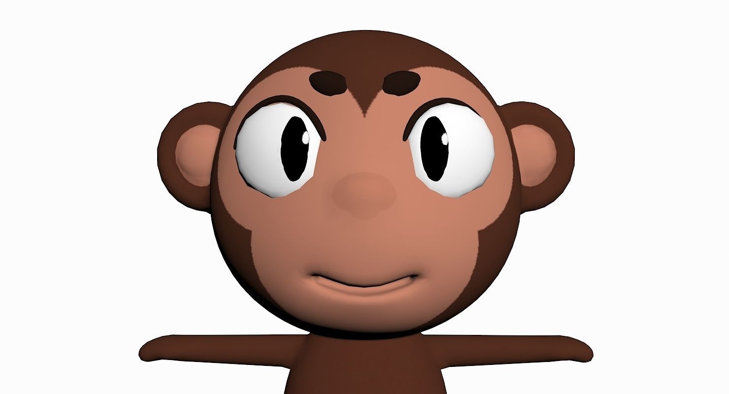 Cartoon Monkey Character Low-poly 3D model_5