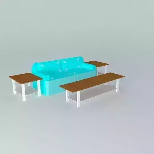 Blue Couch 8 ft with endtables