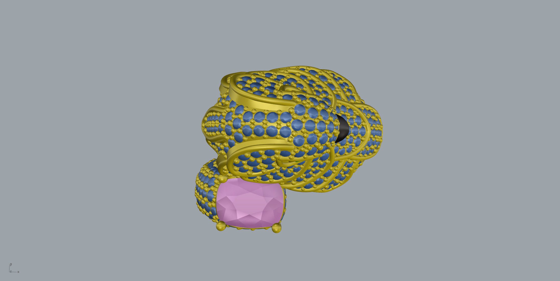 Sapphire Parrot Diamond Ring 3D print model_15