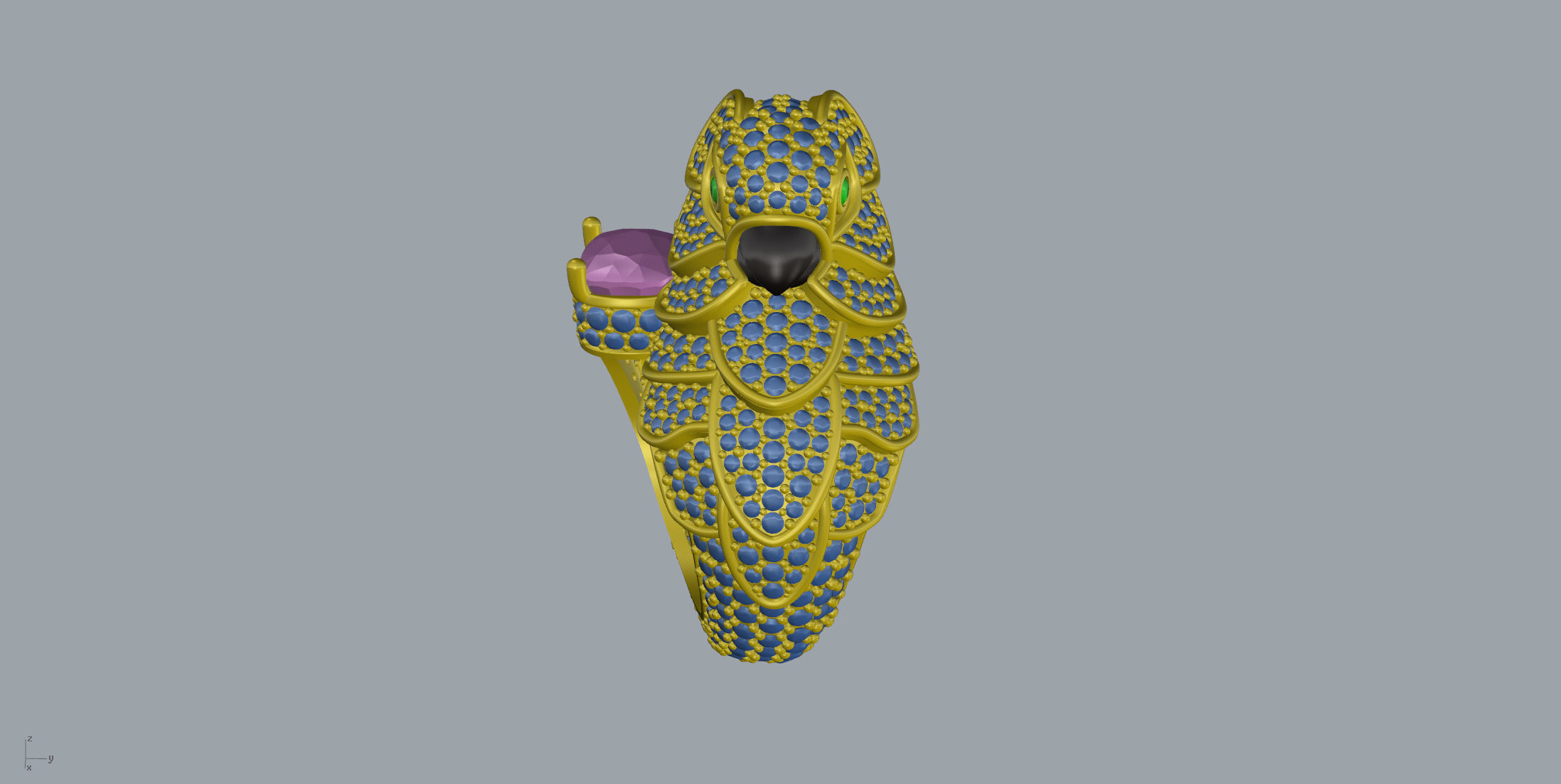 Sapphire Parrot Diamond Ring 3D print model_12