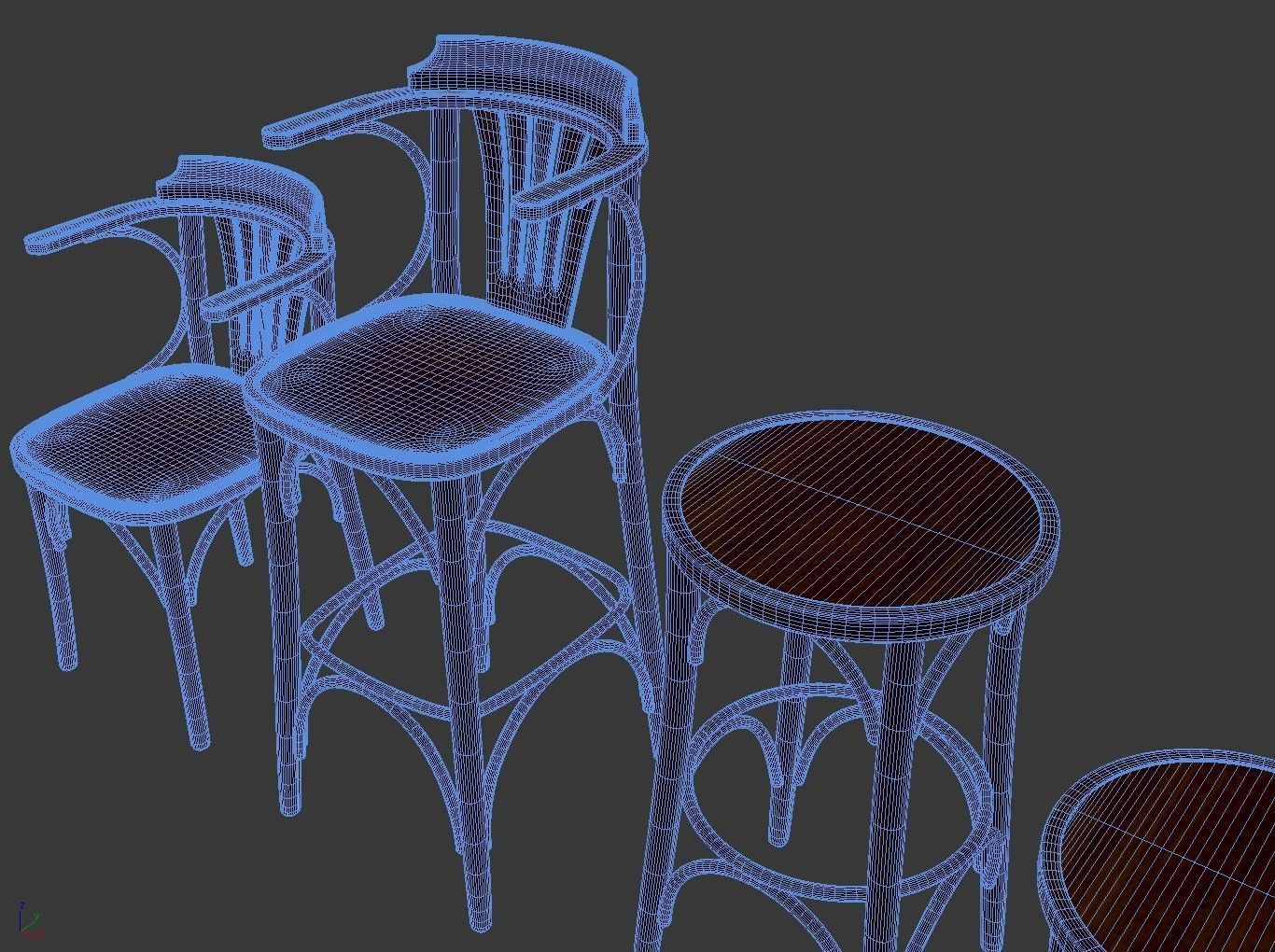 Bar Chair set 1 3D model_5