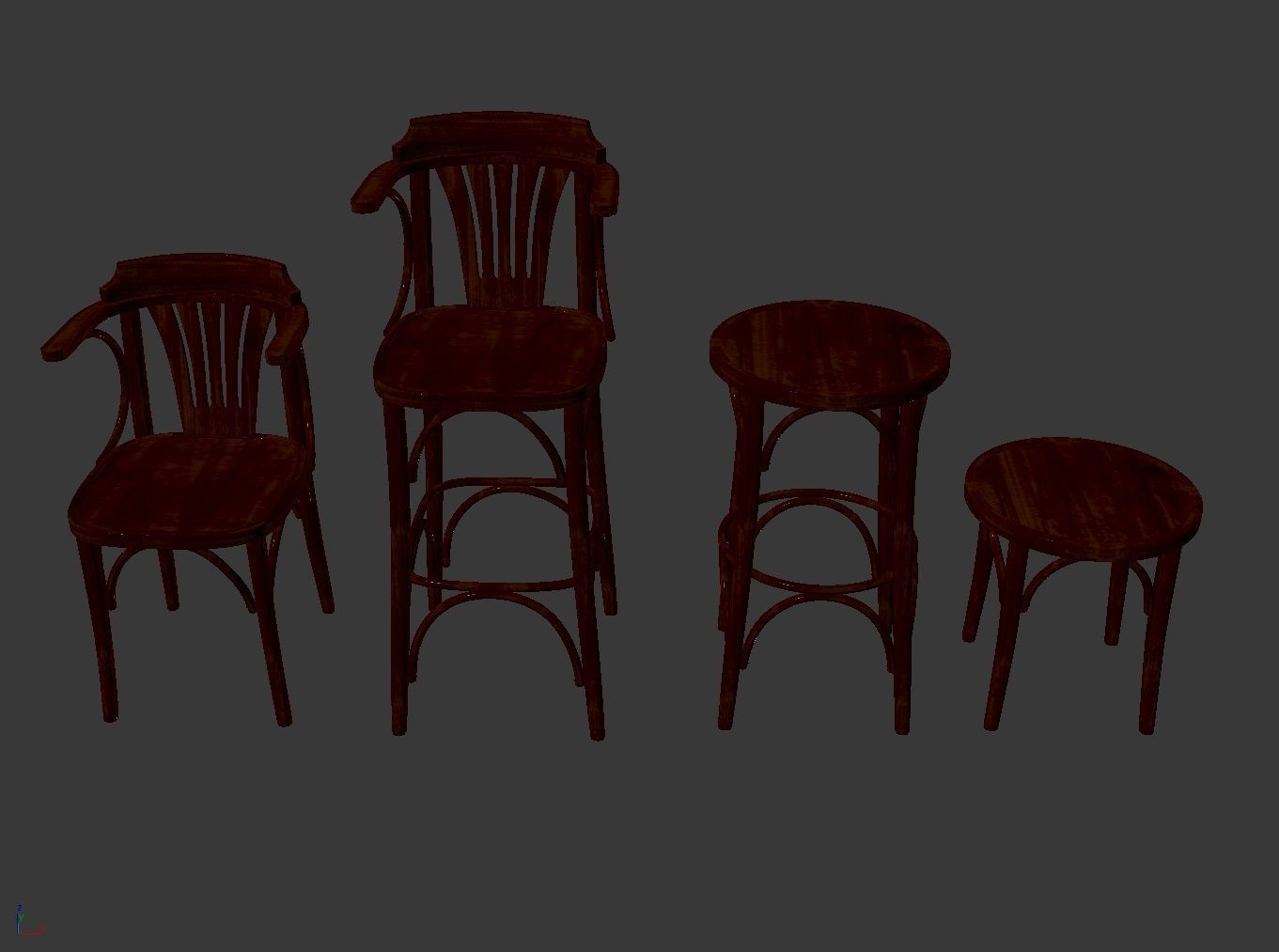 Bar Chair set 1 3D model_4