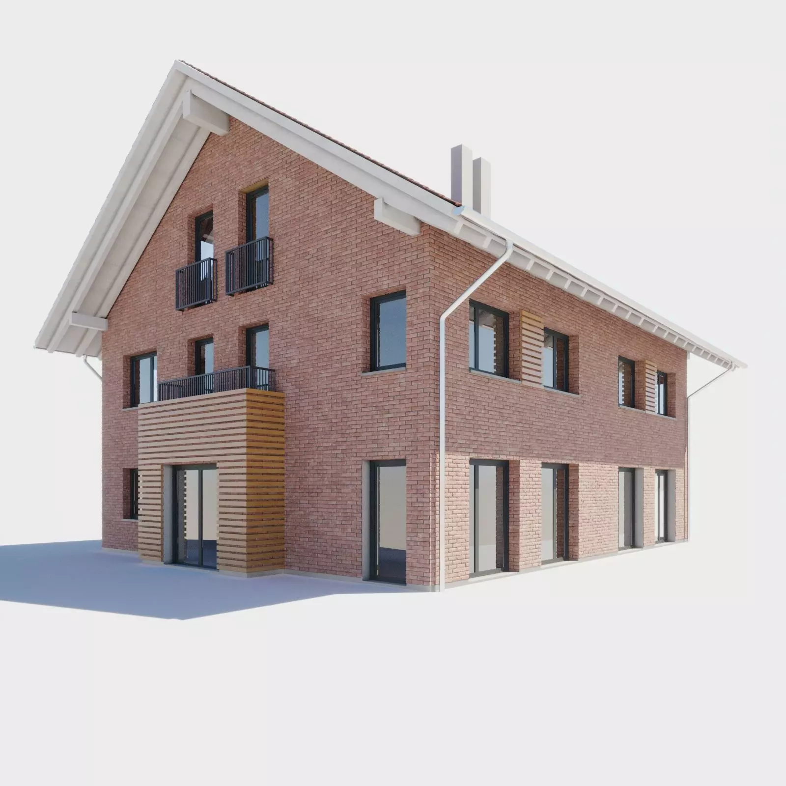 Build008 brick house 3D model_0