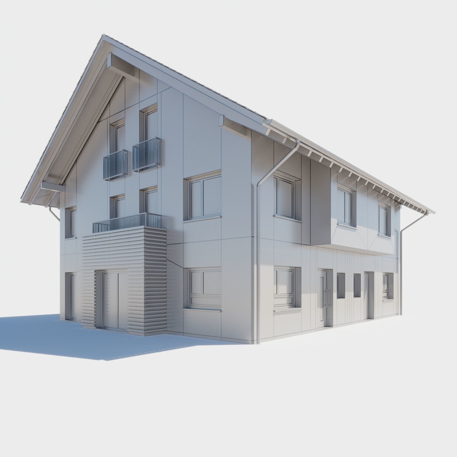 Build008 brick house 3D model_2