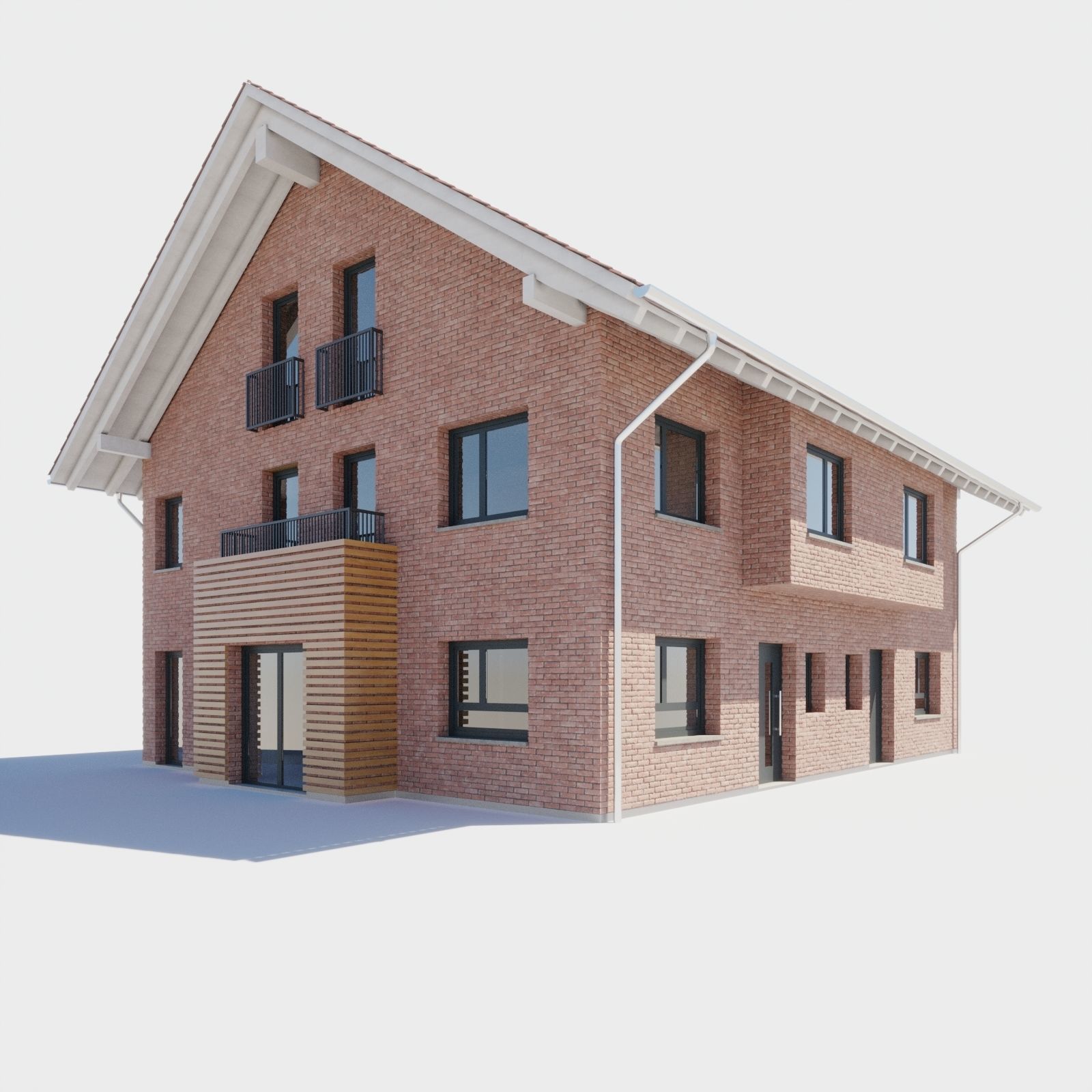 Build008 brick house 3D model_1