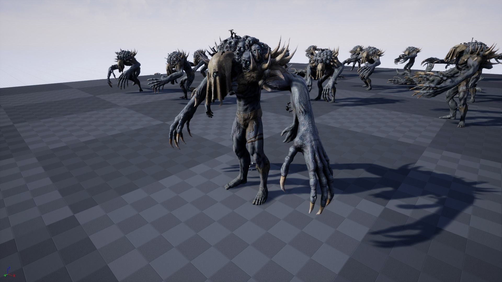 Reaper creature with long arms and claws Low-poly 3D model_9