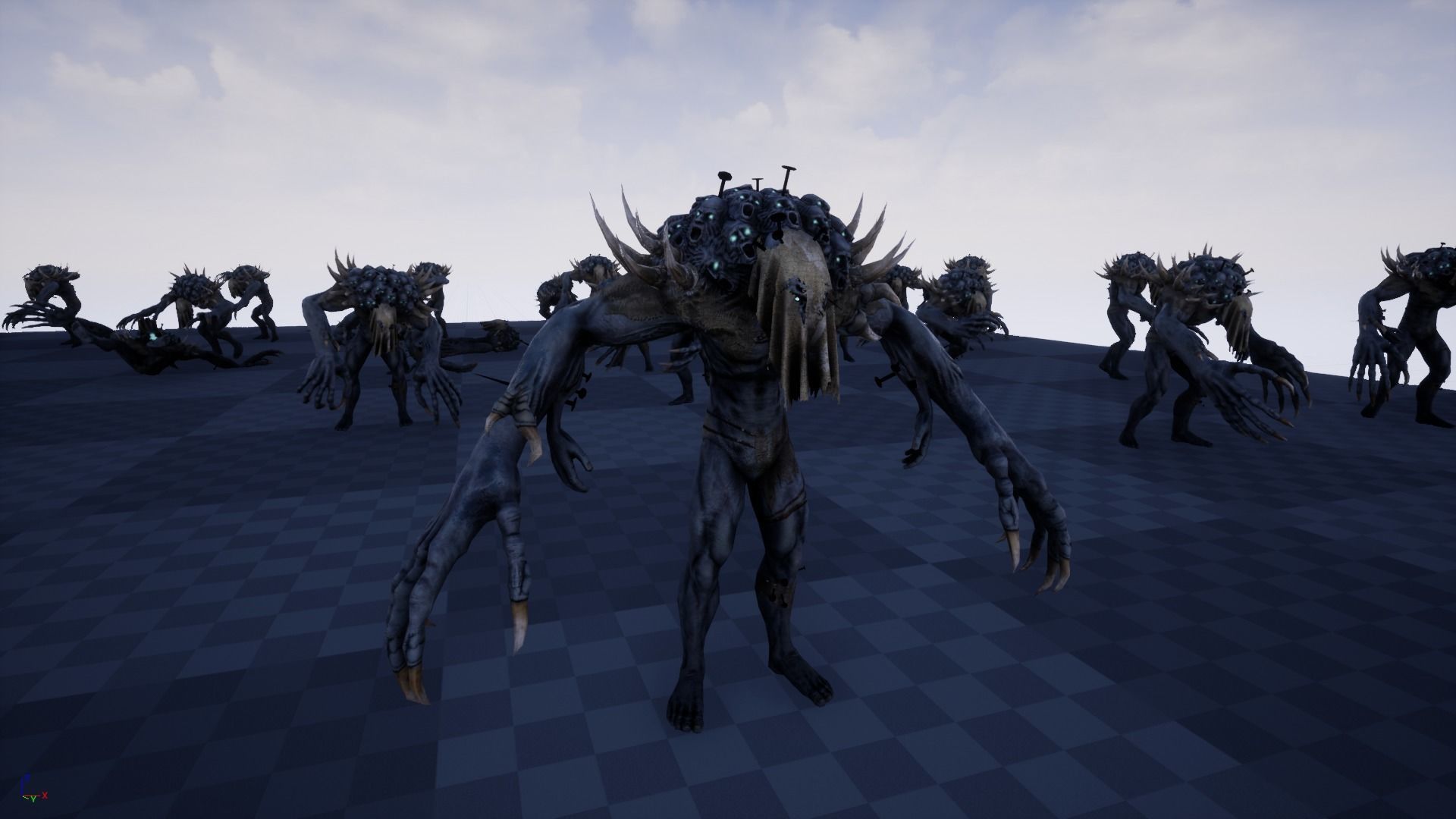 Reaper creature with long arms and claws Low-poly 3D model_15