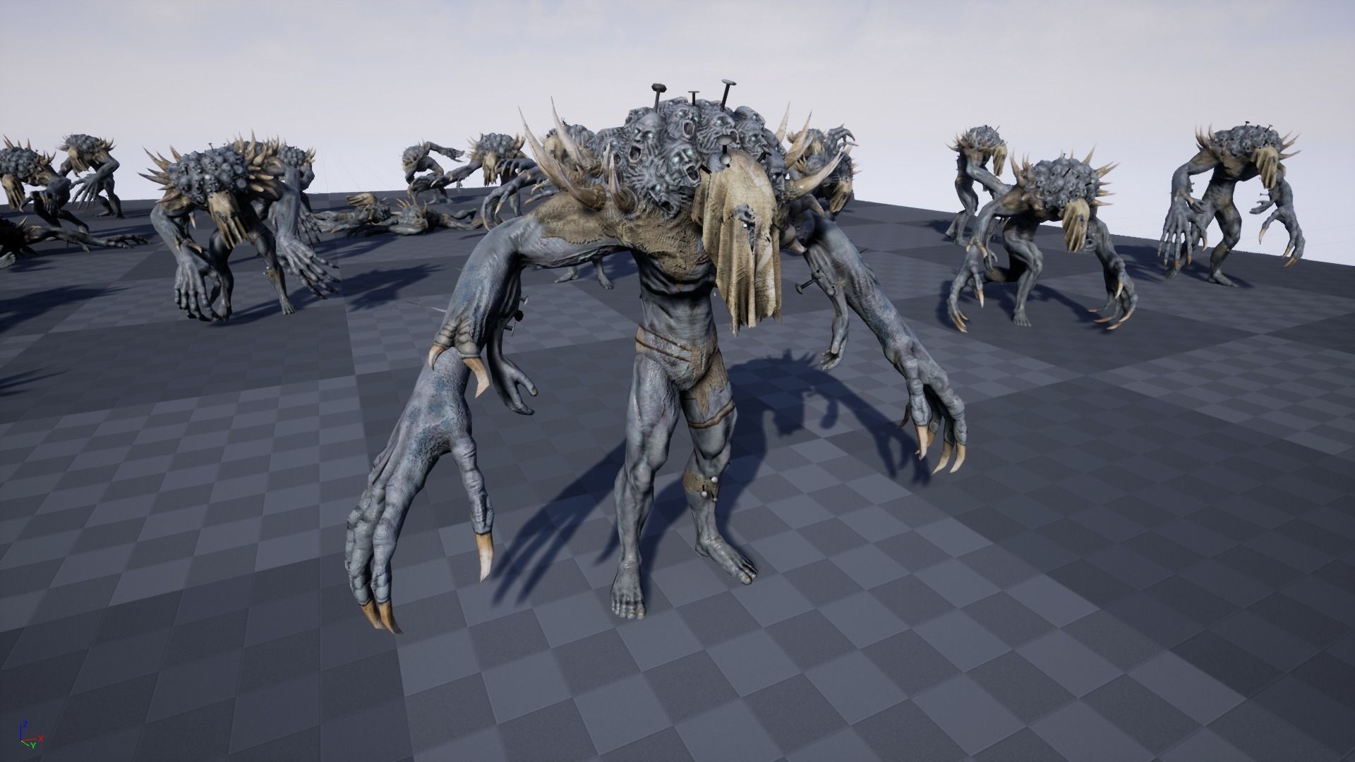 Reaper creature with long arms and claws Low-poly 3D model_10