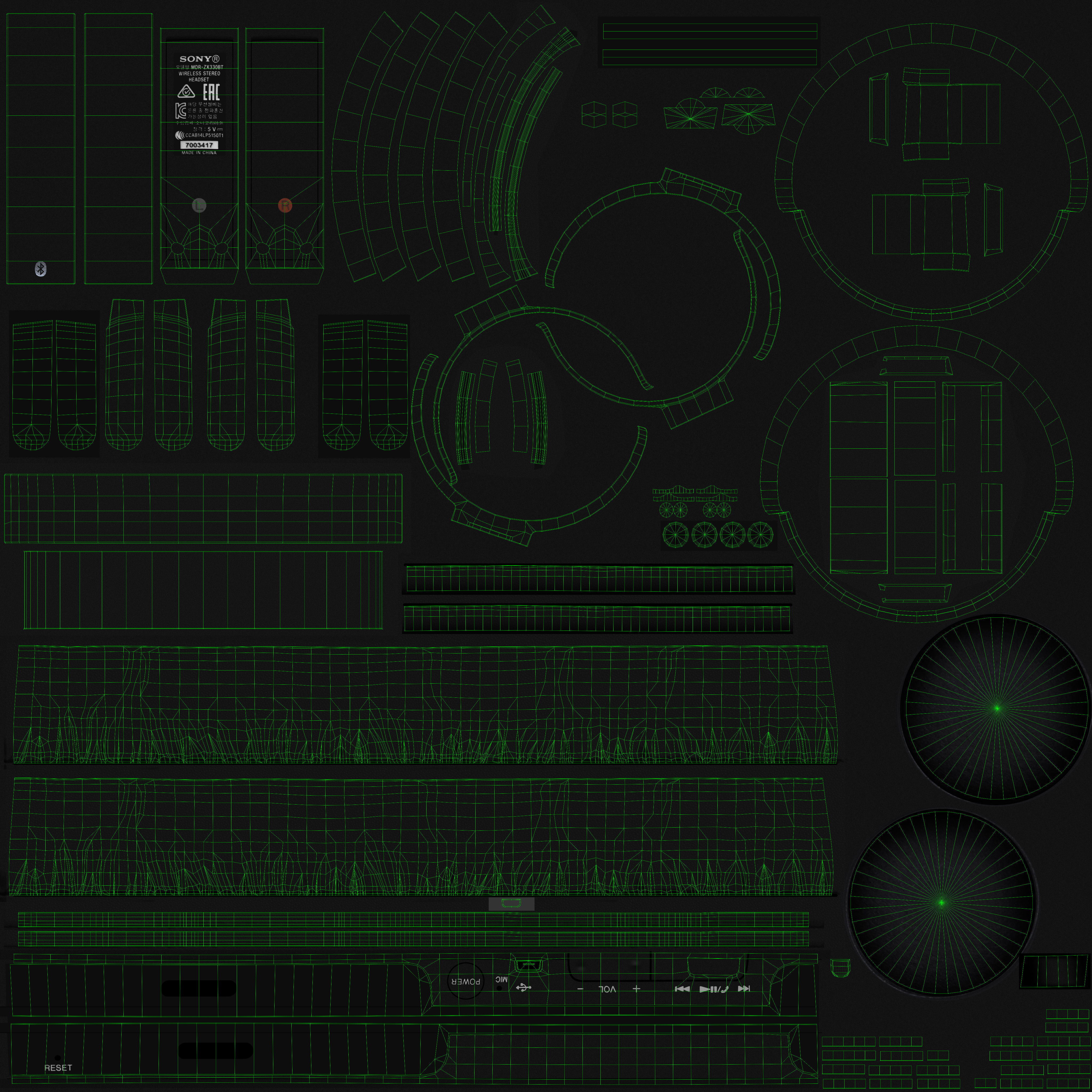 Sony MDR-ZX330BT headphones Low-poly 3D model_25