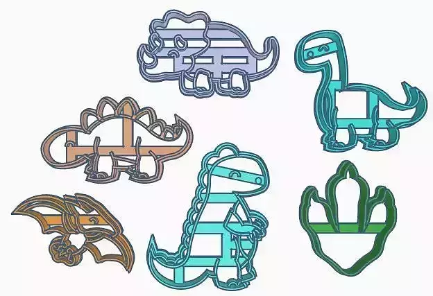 Dino Cookie Cutter Set 3D print model