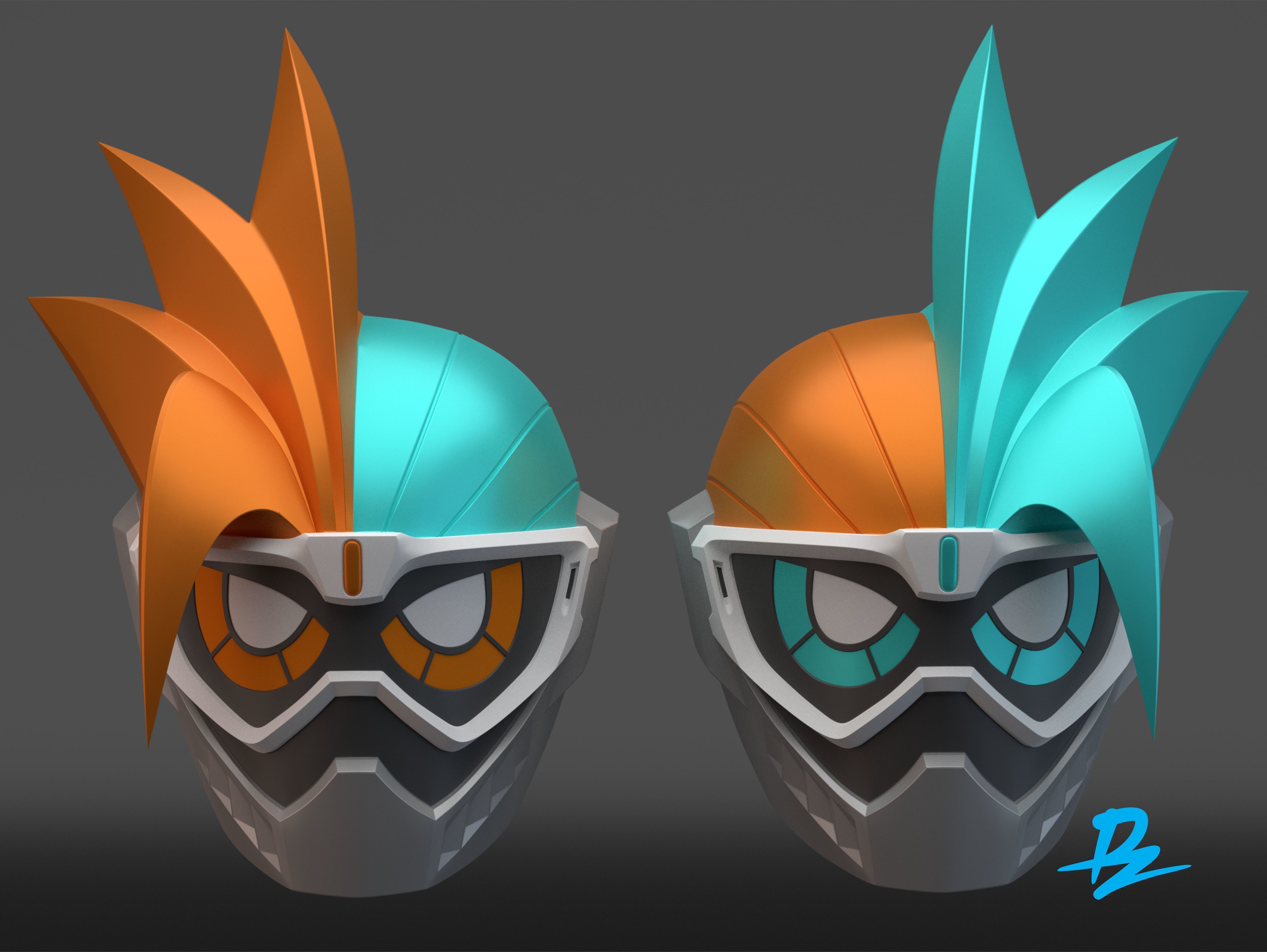 Kamen Rider Ex aid Mighty Brother Double X 3D print model_2