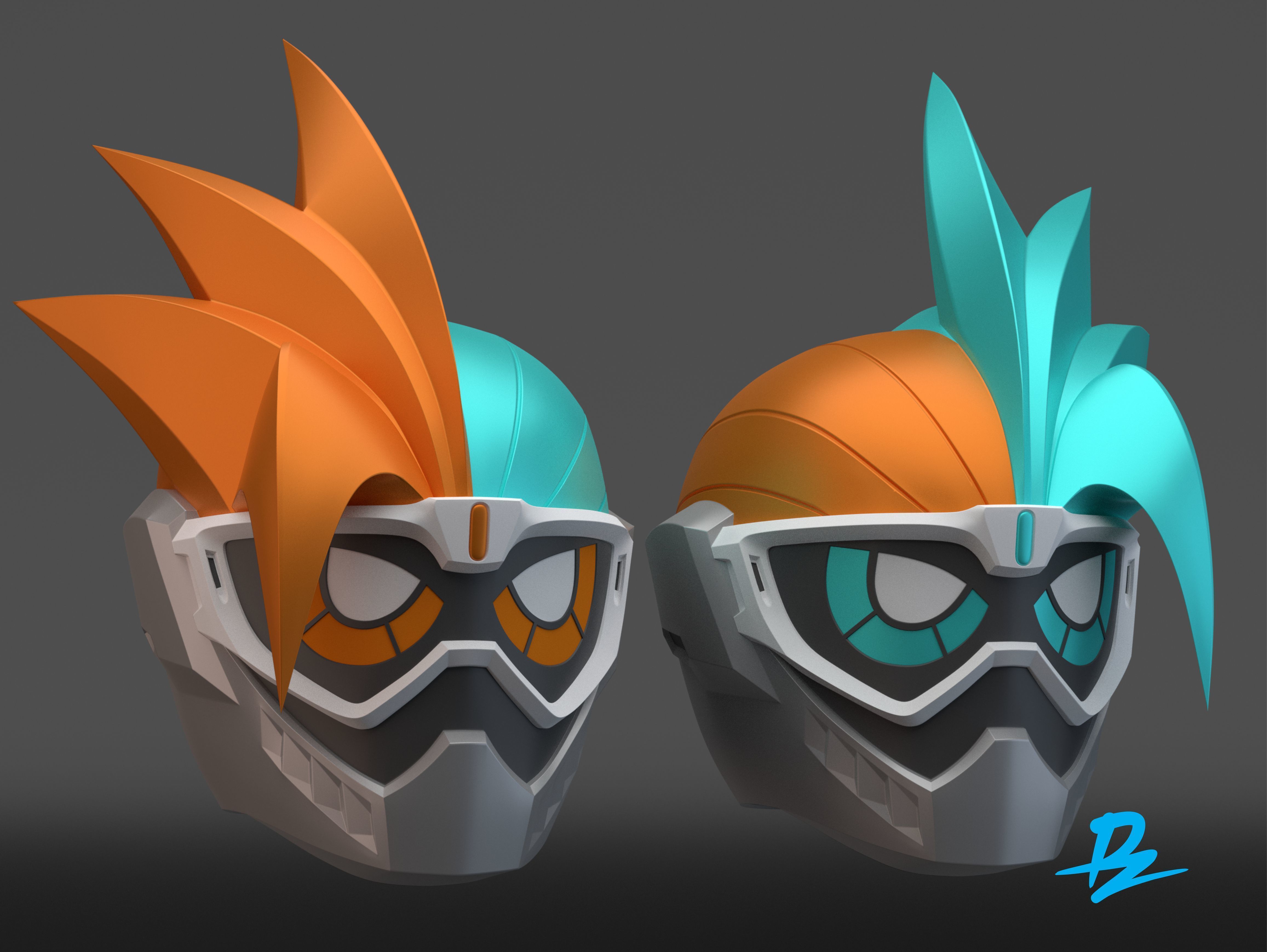 Kamen Rider Ex aid Mighty Brother Double X 3D print model_1