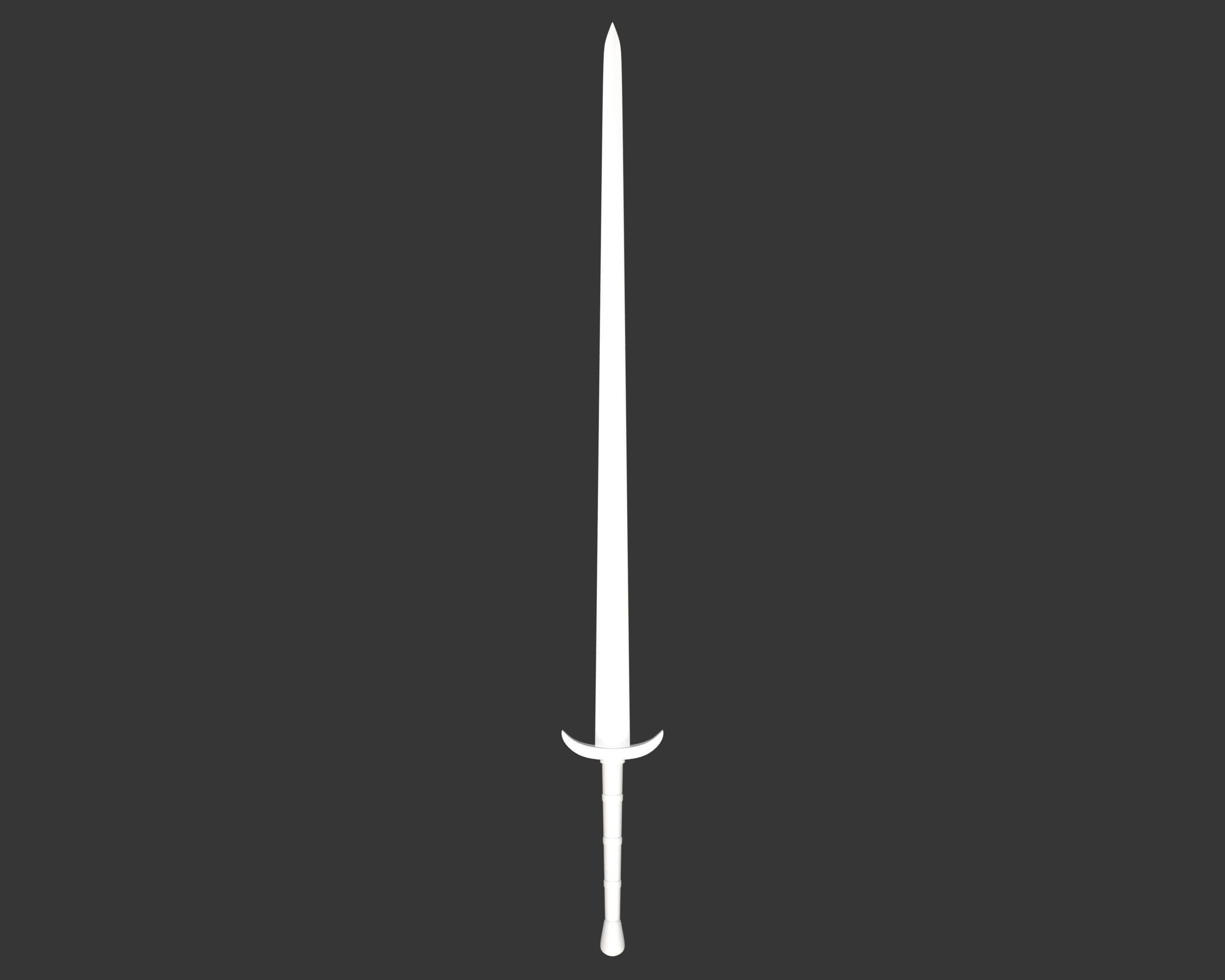 Medieval Common Weapon Long Sword Low-poly 3D model_4