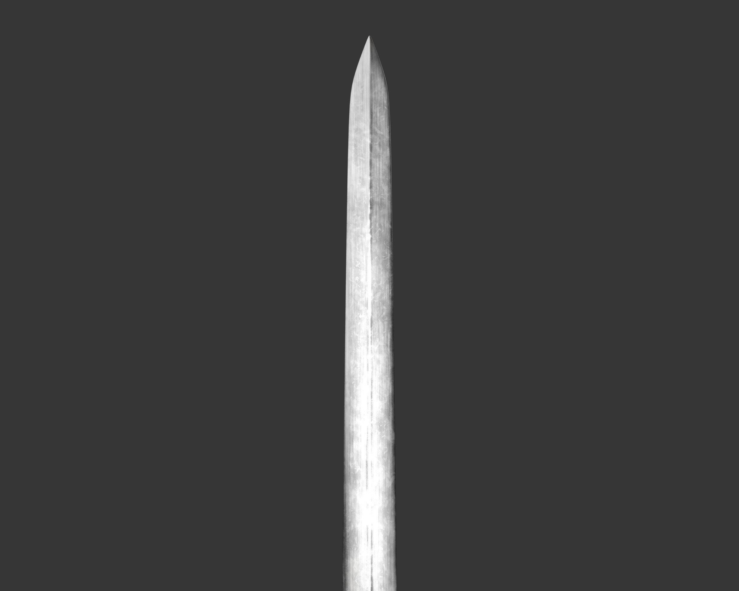 Medieval Common Weapon Long Sword Low-poly 3D model_9