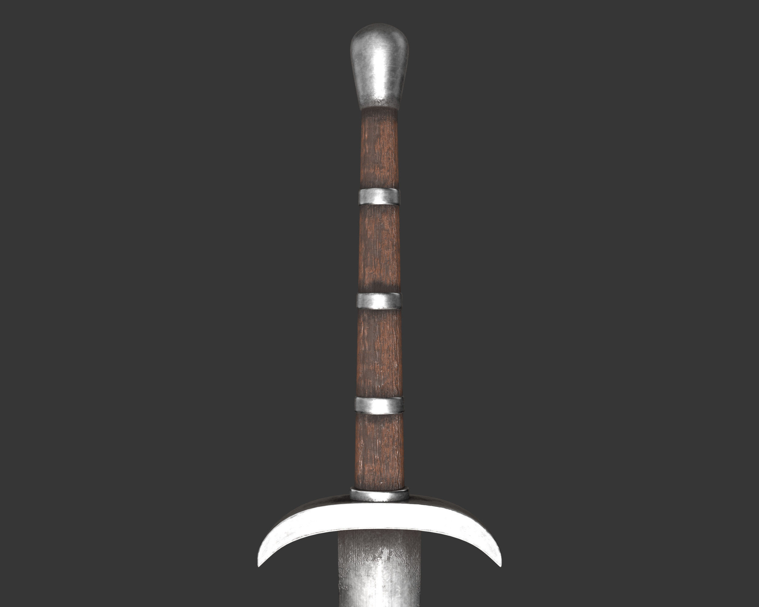 Medieval Common Weapon Long Sword Low-poly 3D model_12