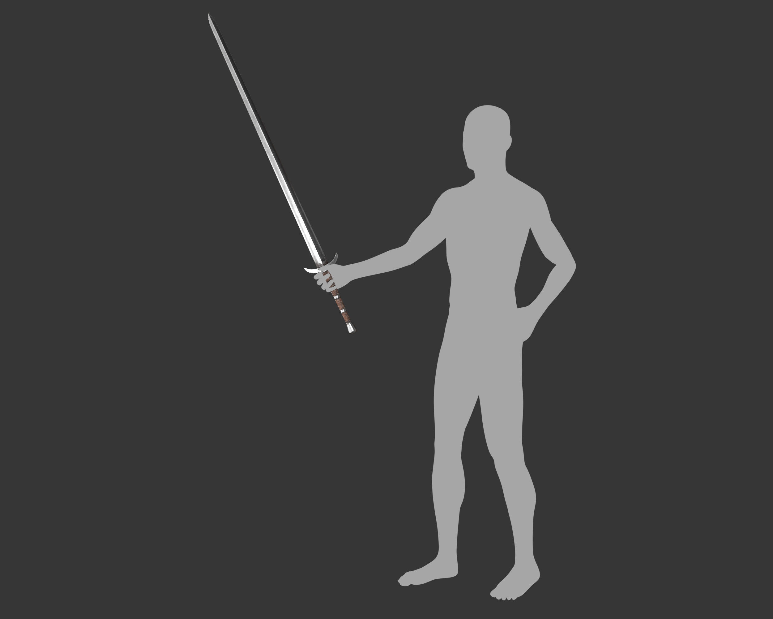 Medieval Common Weapon Long Sword Low-poly 3D model_15