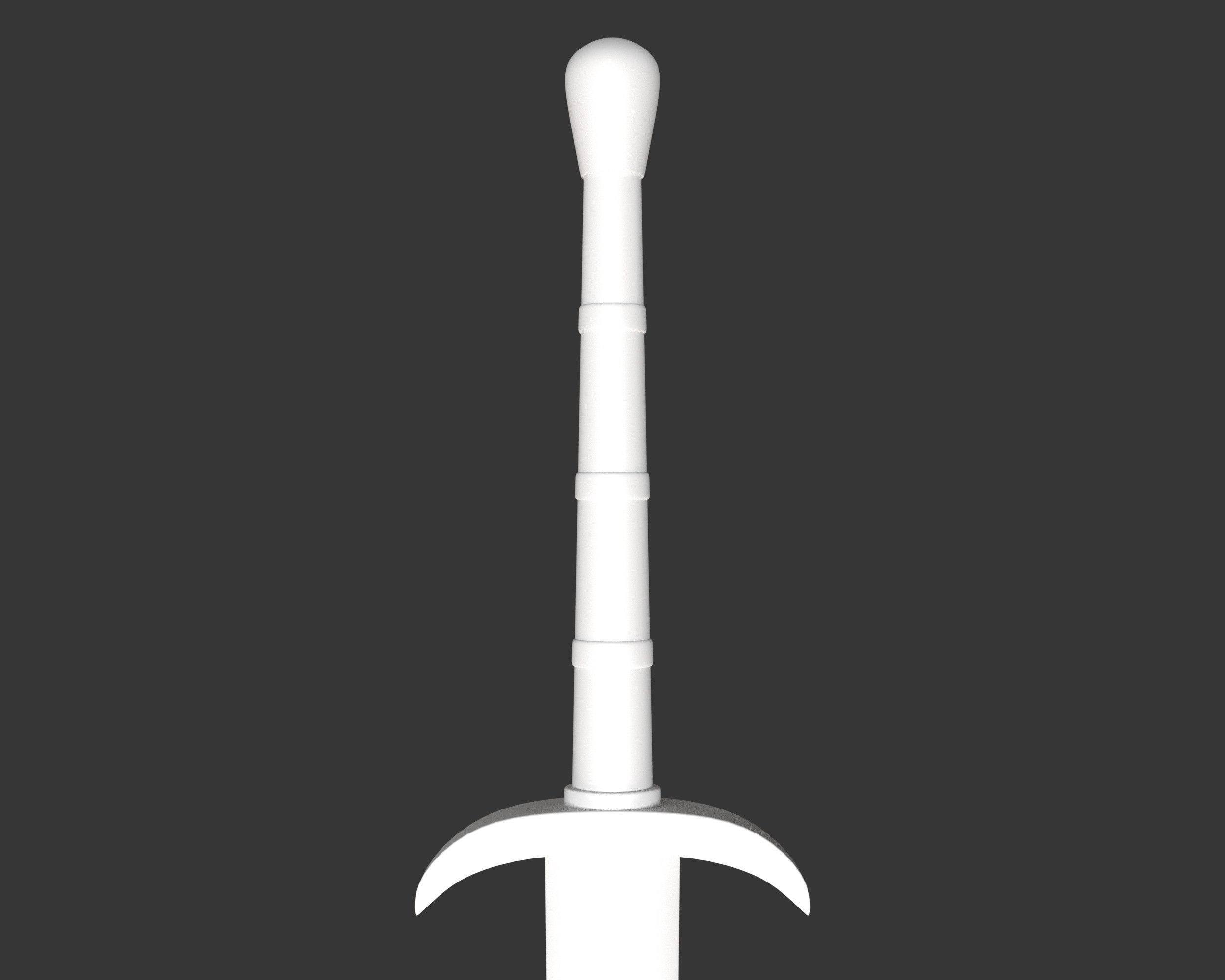 Medieval Common Weapon Long Sword Low-poly 3D model_13