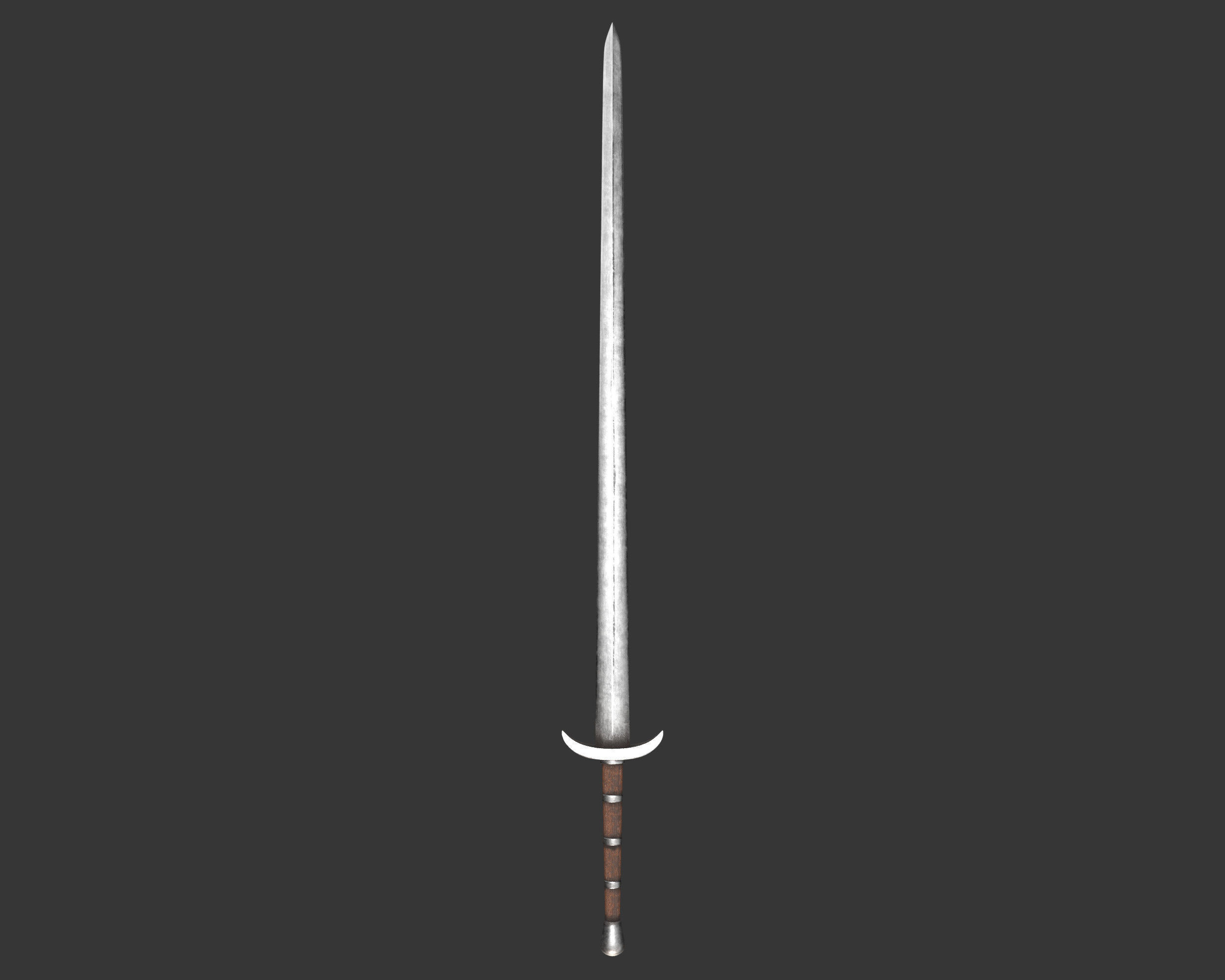 Medieval Common Weapon Long Sword Low-poly 3D model_3