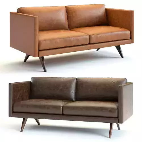West Elm - Brooklyn Leather Sofa 3D model