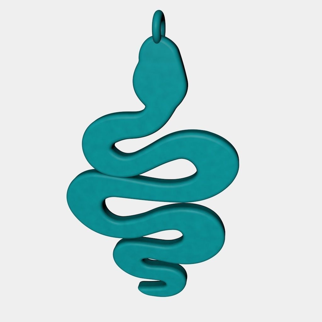 Snake Pendant 3D Printed Model 3D print model_5
