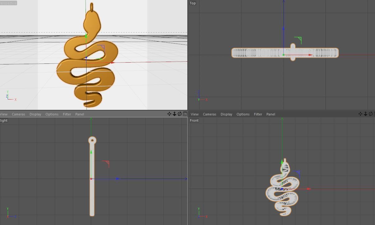 Snake Pendant 3D Printed Model 3D print model_3
