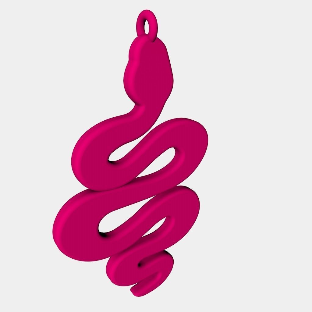 Snake Pendant 3D Printed Model 3D print model_6