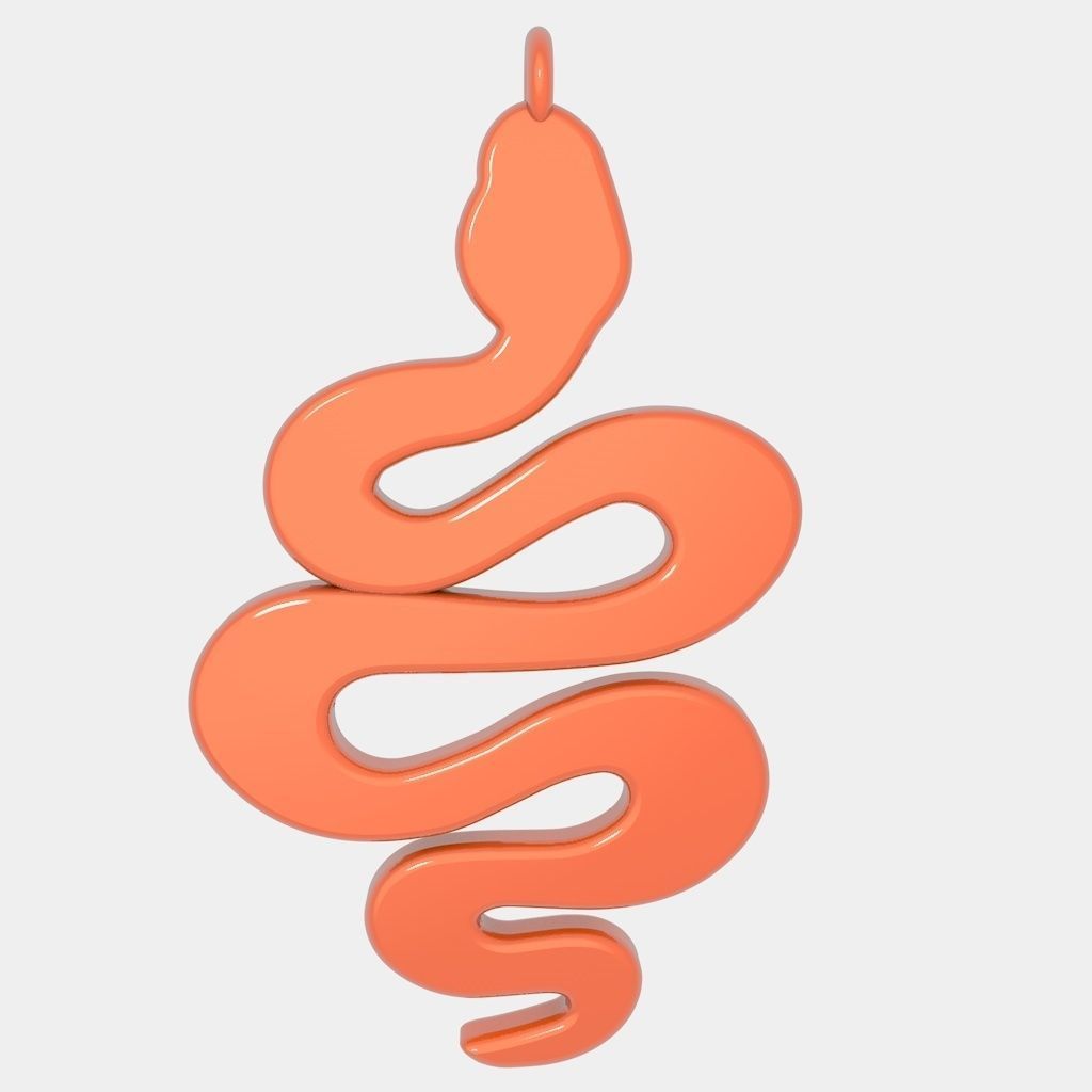 Snake Pendant 3D Printed Model 3D print model_4