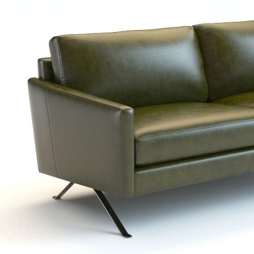 West Elm - Angled Arm Leather Sofa 3D model_5