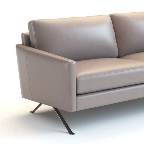 West Elm - Angled Arm Leather Sofa 3D model_6