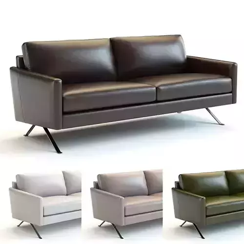 West Elm - Angled Arm Leather Sofa