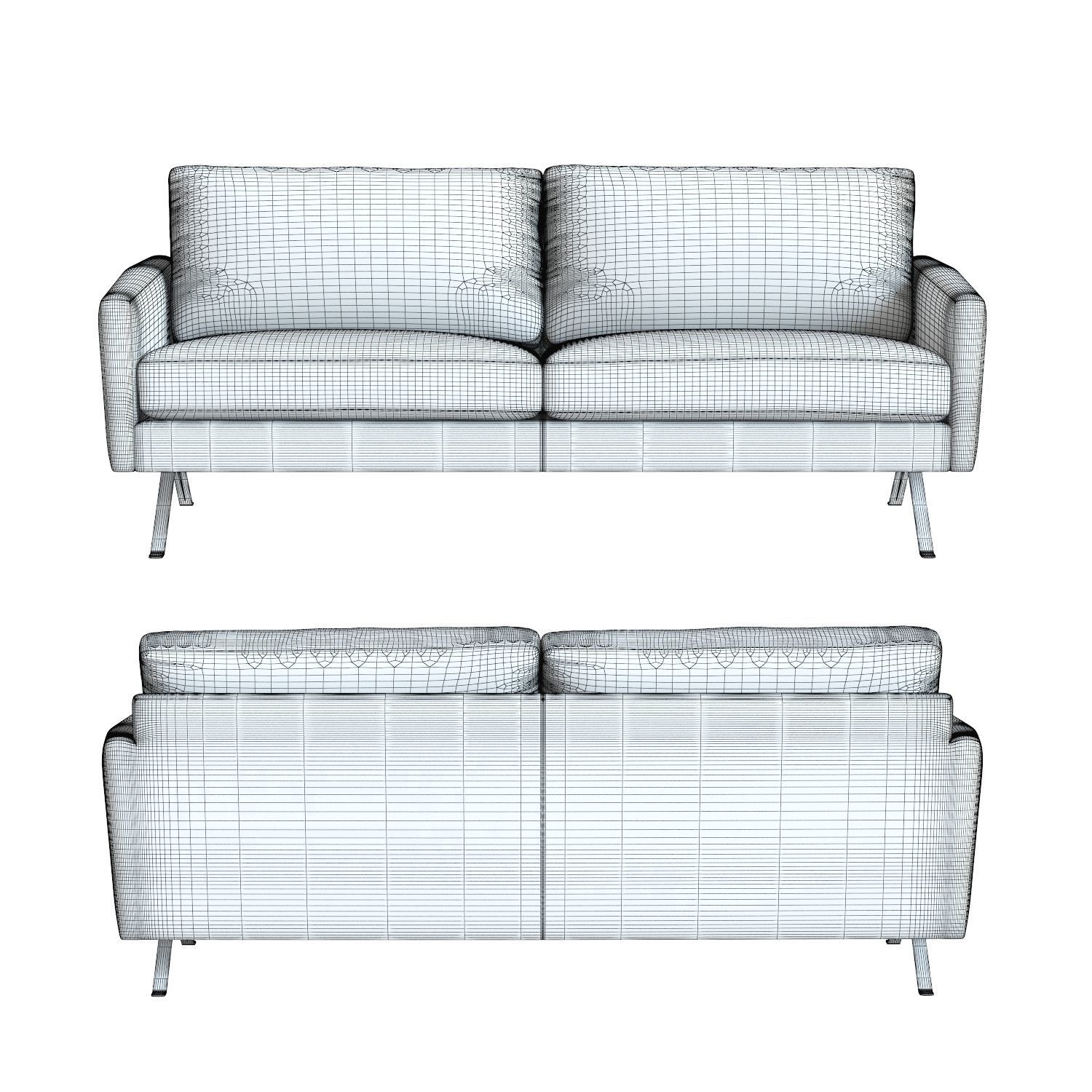 West Elm - Angled Arm Leather Sofa 3D model_4