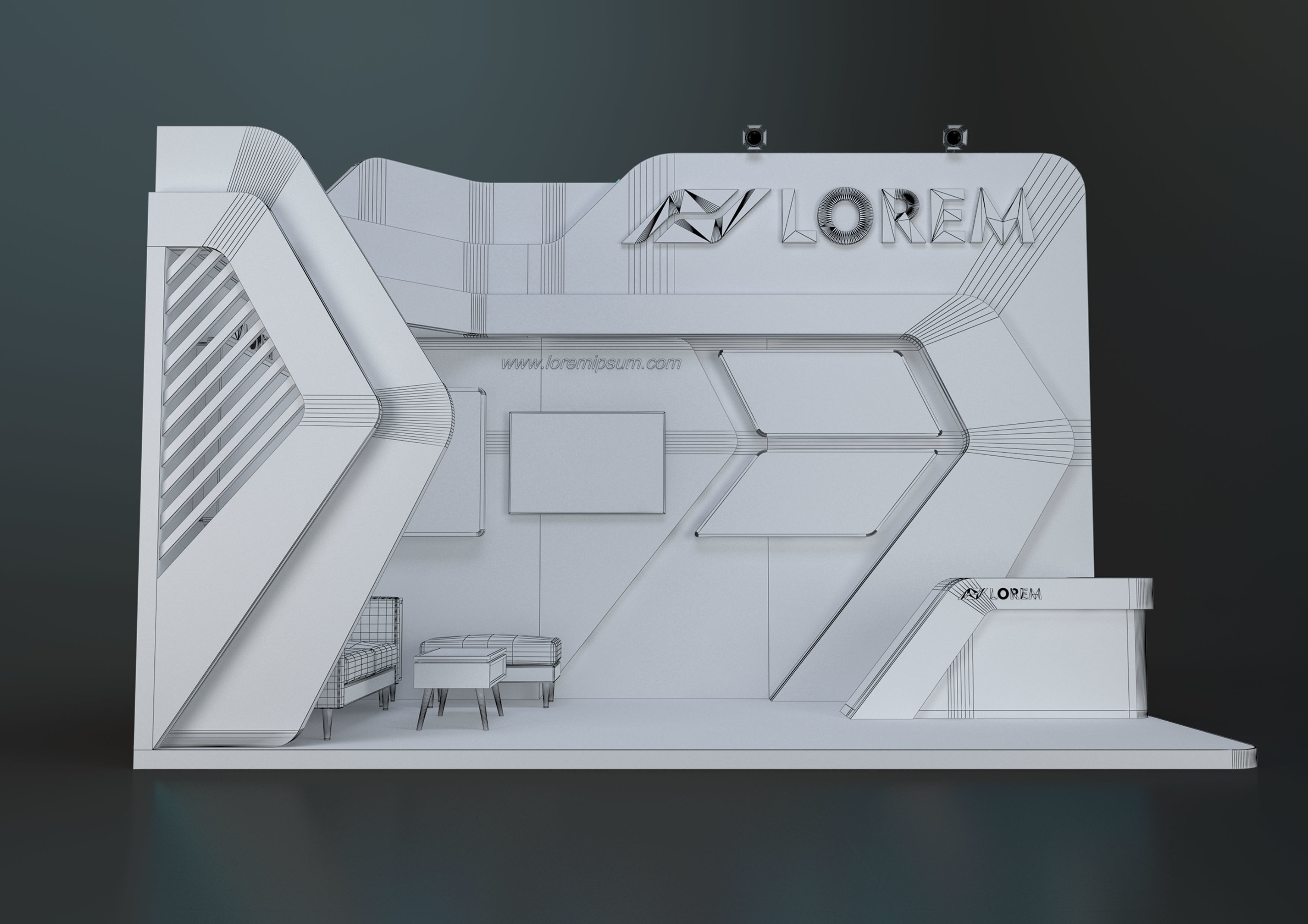 EXHIBITION STAND MZY 18 sqm 3D model_4