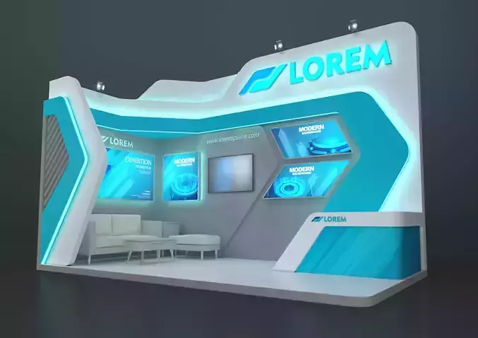 EXHIBITION STAND MZY 18 sqm 3D model