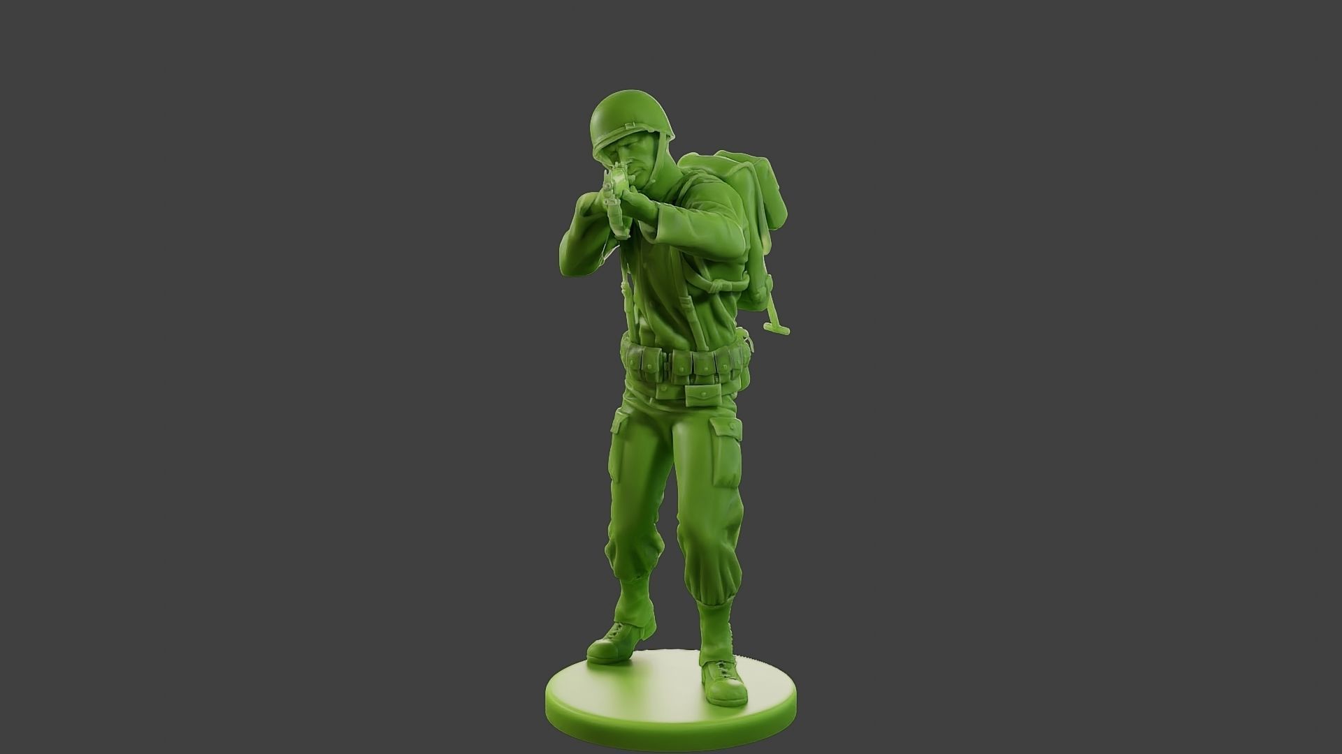 American soldier ww2 Shoot Stand A1 3D print model_11